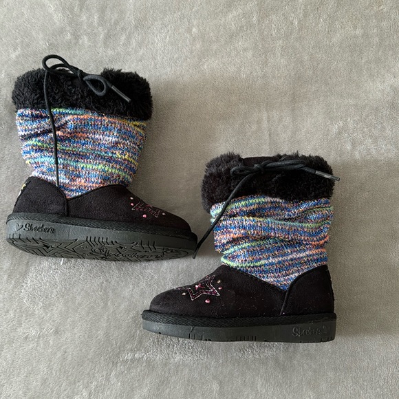 Sketchers light up fur ankle boots toddler - Picture 1 of 6
